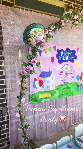 Peppa pig them birthday party 🥳 #peppapig #peppapigtheme #birthdayparty #kidsparty #peppapigbirthday #fyp #kids #party