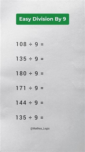 Easy Division By 9 #mathematics #maths #trending #trendingshorts #shorts