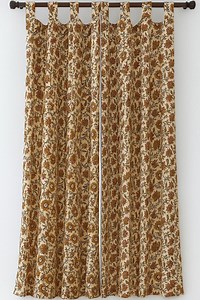 Hand Block Printed Curtains: Floral Cotton, Bohemian Farmhouse Style, Set of 2 - Etsy