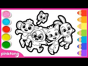 Coloring Pinkfong Hogi and Friends - Easy Coloring Tutorial Art For Kids