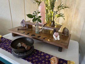 Spiritual Altar Table Hand Made Altar Table for Meditation Moon Altar Shrine With Reclaimed Materials Tabletop Altar Made With Love - Etsy