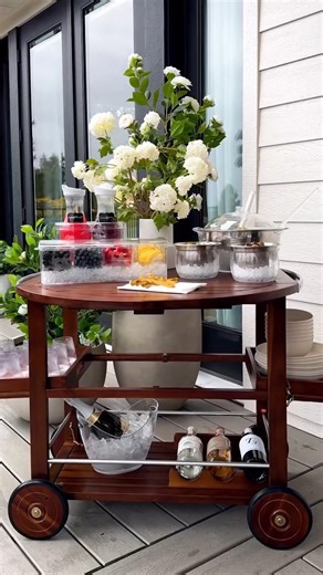Amazon Home on Instagram: "Did someone say another round? 👀 Shop this Christopher Knight bar cart now at the link in bio. #AmazonHome 🎥: @thehillarystyle"