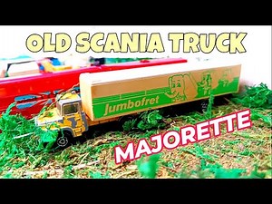 CLEANING OLD JUNK YARD TRUCK - 14 - OLD SCANIA TRUCK WITH TRAILER (Majorette)