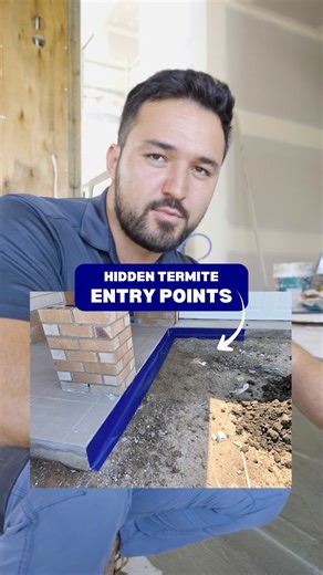 See this block wall step down Mortar joints are exposed and termites can get through over time Most builders will batten and sheet, but waterproofing can fail Always install a termite membrane before putting in timber or cellulose Protect your home from hidden entry points #termitecontrol #brisbanehomes #pestcontrolbrisbane #termiteprevention #termiteinspection #homeprotection | EPM PEST Control