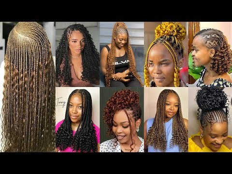 Latest & elegant braids hairstyles with curls for ladies|Cornrow Braids With Curly Ends|Curly Braids