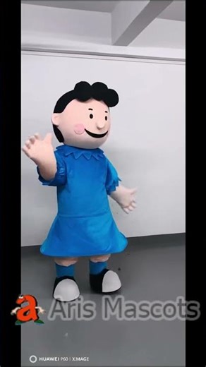 Adult Peanuts Character Lucy Mascot Costume for Kids Birthday Party