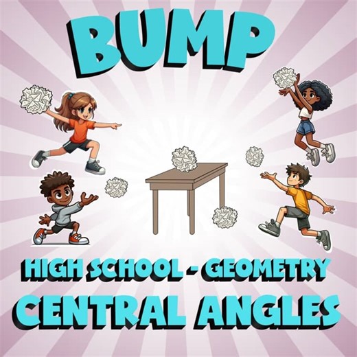 Central Angles BUMP Math Game - No Prep Geometry Review Activity