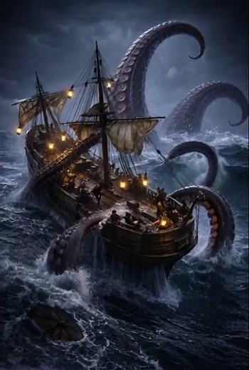 Kraken from hell vs Pirate Ship Cinematic Battle