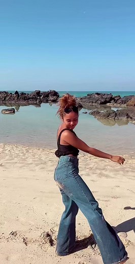 Beach Dance Poses in Casual Attire