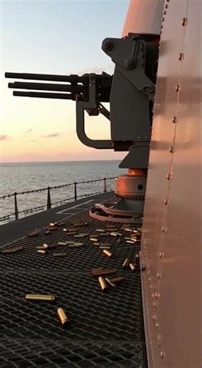 CIWS 20mm firing a bullet. #navy #usaf #destroyer #aircraftcarrier #ciws #weapon