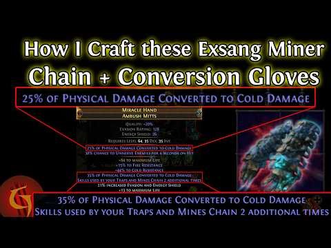 How I Craft Chain + 60% Conversion Gloves for Exsang Miner - PoE 3.28