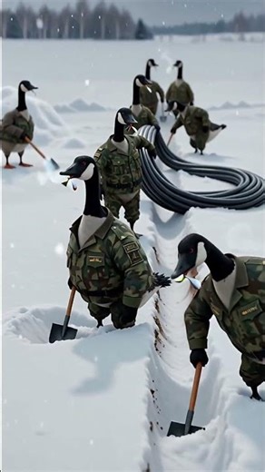 Military Training Gone Wrong with Geese #funny #animals #shorts