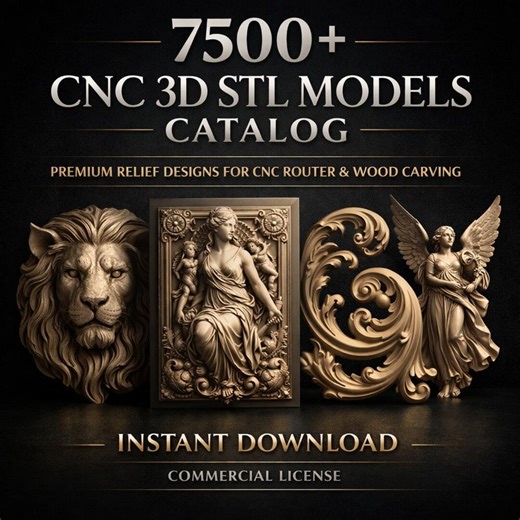 7500 CNC 3D STL Models Catalog - Premium Relief Library for Wood Carving Router Engraving - Instant Download - Etsy