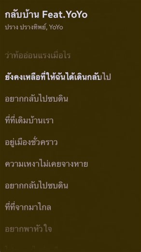 เพลงอยากกลับไปซบดิน - คาราโอเกะและเนื้อเพลงเพราะๆ