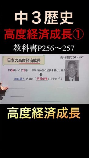 【中３】日本の高度経済成長①(教科書P256〜257)