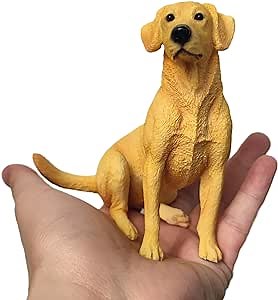 1Pcs 4.52Inches Sitting Labrador Figurine, Small Dog Memorial Gifts, Yellow Lab Ornament, Dog Figurines, Car Decor, Collectible Labrador Statue Figure Sculpture, Gifts for Labrador Lover (Yellow)