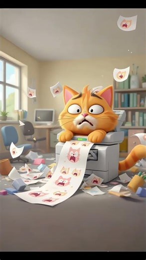 When your copy machine has a meltdown #shorts #aivideogenerator #cutecat