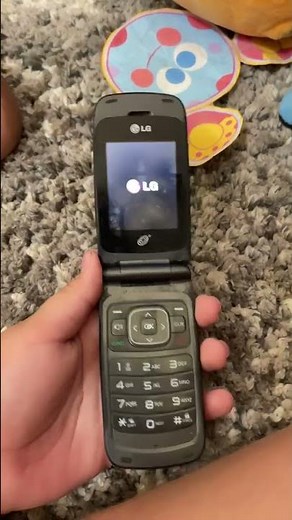 The LG logo on a LG Flip phone