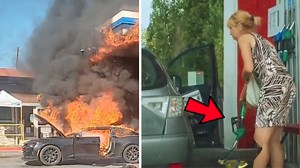 Woman acts weird at gas station, when police arrive, they immediately call for backup!