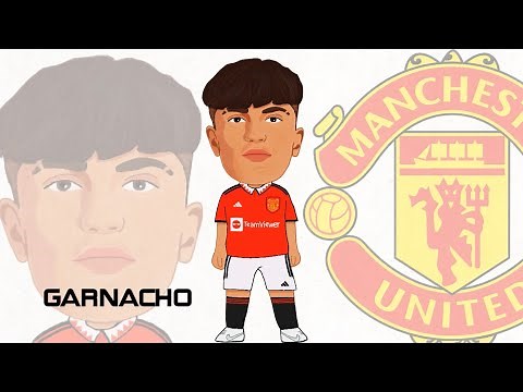 How to draw Alejandro Garnacho - Football Toon's