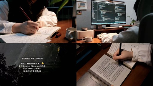 vlog #82｜程序员下班后的日常学习记录｜11月复盘｜在学 React Electron｜在读《吸引力法则》｜TED与日常英语学习｜24年的最后一个月加油