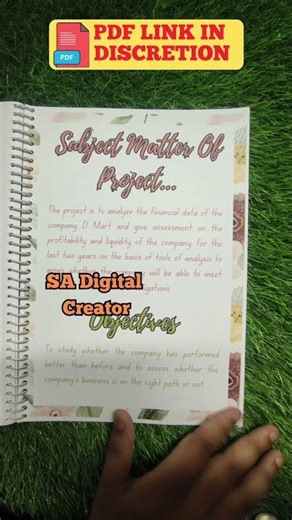 Accountancy Project File on D-Mart (CBSE CLASS 12th) #project #viral #trending #schoolproject