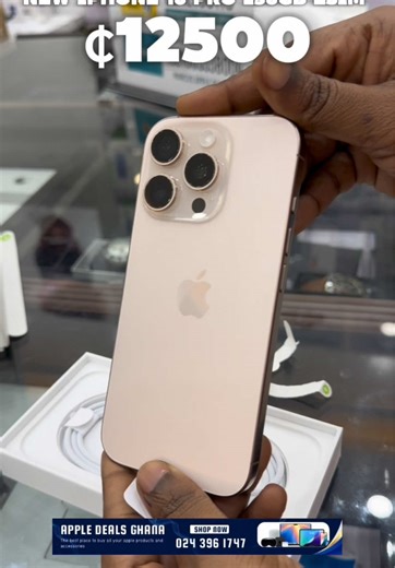 Gh¢12500✅✅ New iPhone 16pro 256gb eSIM unlocked available for sale!! Get all your authentic apple products from us!! You can call on 0243961747 or follow @apple_deals_ghana on instagram to make enquiries now. We are located at okponglo opposite aduanipa restaurant #16pro #iphone16 #appledealsghana #fyp #iphone17promax