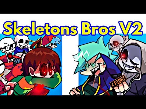 Friday Night Funkin' VS Skeletons Bros V2 FULL WEEK + Cutscenes / Undertale (FNF Mod/Hard)