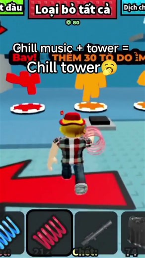 Chill music and tower 🥱 #music #chill #roblox