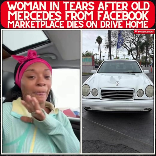 Woman devastated after buying old Mercedes that didn’t even make it home 😩 Would you ever buy a used car from FB marketplace 🤨⬇️ #mercedes #facebookmarketplace #roadsideassistance