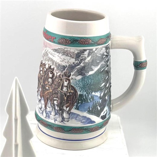 1993 Budweiser Holiday Beer Stein “special Delivery” Clydesdales Vintage Ceramarte Brazil Collectible Stein by Nora Koerber CS192 - Etsy