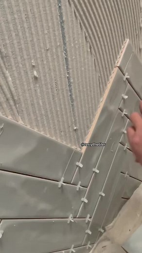 Herringbone feature wall #fyp #tiler #herringbone #feature