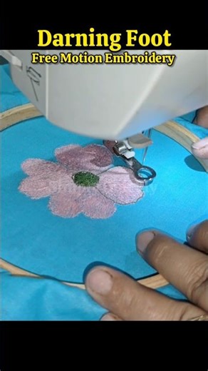 Normal Machine Ko Banayein Embroidery Machine (Using Darning Foot)#shorts #embroiderydesign