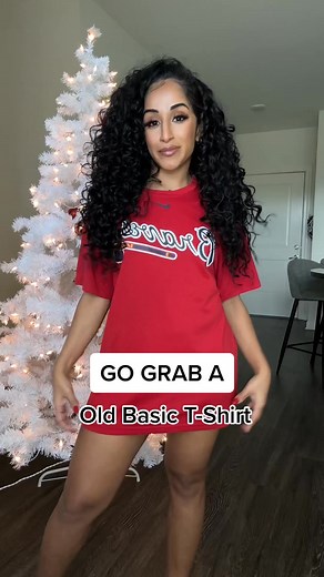 DIY Top using an Old T-shirt! I decided to grab a sports team tshirt because i feel its so hard to find cute tops for games #diyshirt #gamedayoutfit #diytophack #diytop #grwmgameday #diyfashionhacks #waystowear #fashiontoktok | T-Shirt Upcycle Diy