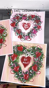 1.1M views · 7.6K reactions | Valentine wreath painting idea! ❤ #valentines #painting #artsandcrafts #tutorials #crafting | Emily Seilhamer Art | Facebook