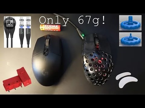 Logitech G305 Time-Lapse | 67g | Rechargeable 300mAh | Red Kalih | 3D Printed Scroll Wheel | Glossy