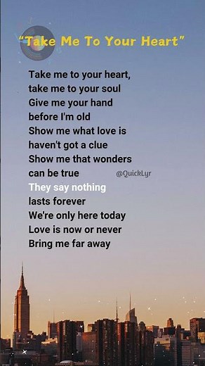 Take Me to Your Heart lyrics - Michael Learns To Rock #lyrics