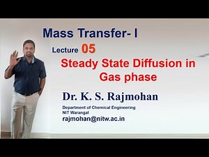 Mass Transfer-I L05 Steady State diffusion in Gases: Derivation