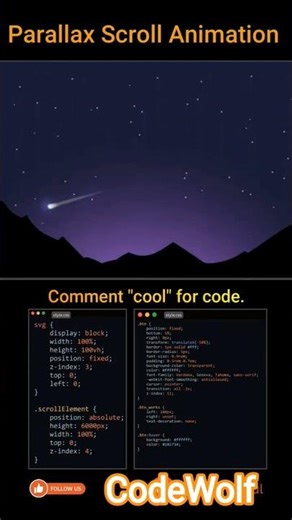 Parallax Scrolling Animation #trending #coding #viral #shorts #shortsvideo #viralvideos #html #css