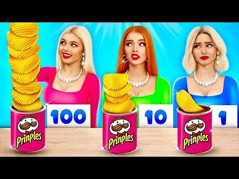 100 LAYERS FOOD CHALLENGE || 100+ Coats Big and Small Food by RATATA BOOM