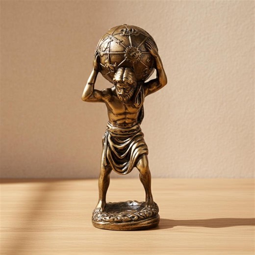 Atlas Greek Statue Holding the World – Mythology Resin Sculpture for Home, Desk & Garden Decor - Etsy UK
