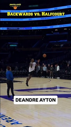 Backwards Courtside Basketball Trick Shot vs. Half Court Toss!