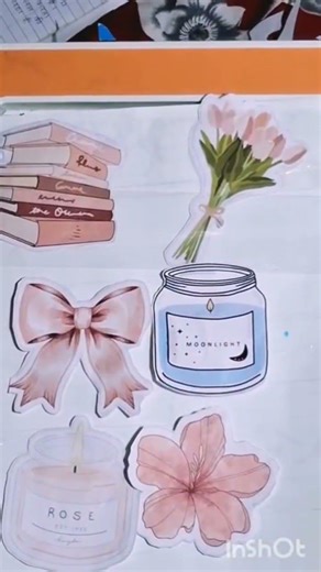 DIY aesthetic stickers at home easy & affordable🎀 #DIYStickers #StationeryDIY #HandmadeStickers