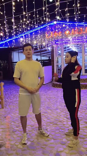 Outdoor Dance Routine Under String Lights