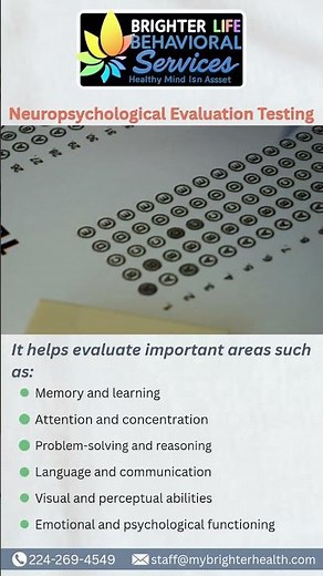 Neuropsychological Evaluation Testing at Brighter Life Behavioral Services