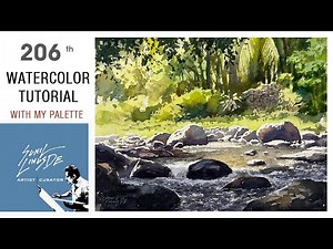 how to draw a watercolor landscape painting | light and shadow | village scene | Sunil Linus De