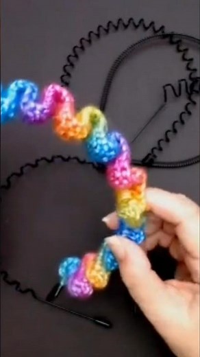 Crochet hairband stash buster. Use yarn scraps for this easy project. Full video on channel