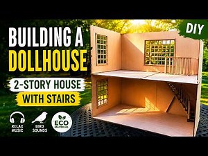 Building a Beautiful 2-Story Dollhouse with Stairs | Relaxing DIY Assembly Video