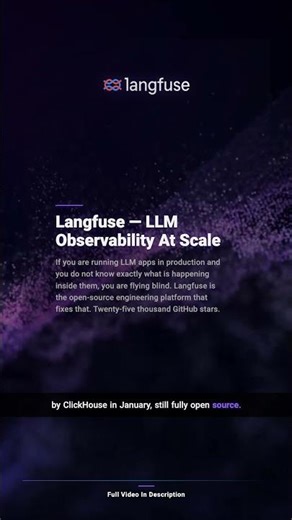 Langfuse — The Open Source LLM Observability Platform Explained #Shorts