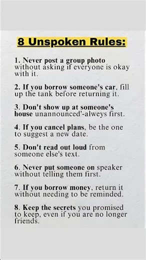 8 Unspoken Rules Everyone Should Know